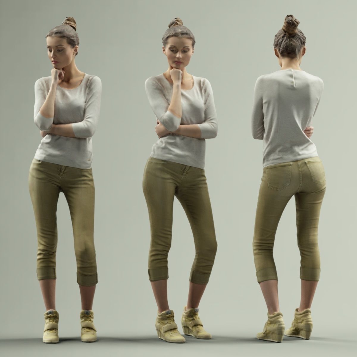 16 Fashion Girls Scan Vol 1 Low-poly 3D model_96