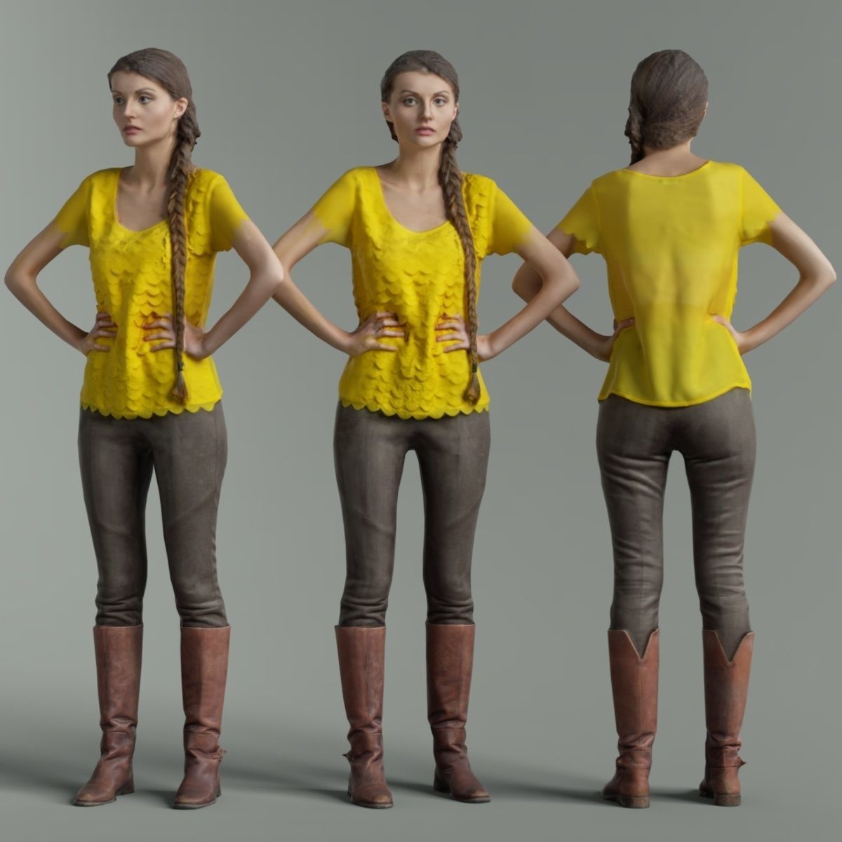 16 Fashion Girls Scan Vol 1 Low-poly 3D model_130