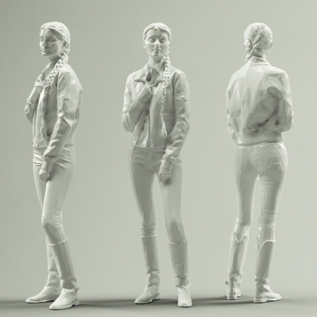16 Fashion Girls Scan Vol 1 Low-poly 3D model_28