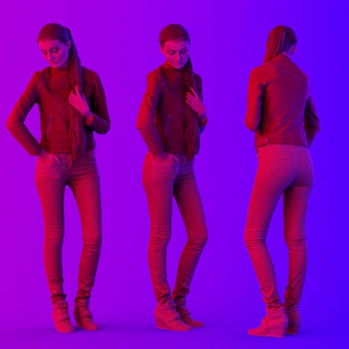 16 Fashion Girls Scan Vol 1 Low-poly 3D model_74