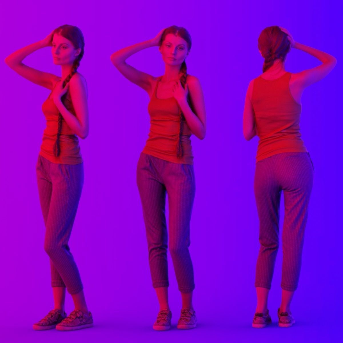 16 Fashion Girls Scan Vol 1 Low-poly 3D model_39