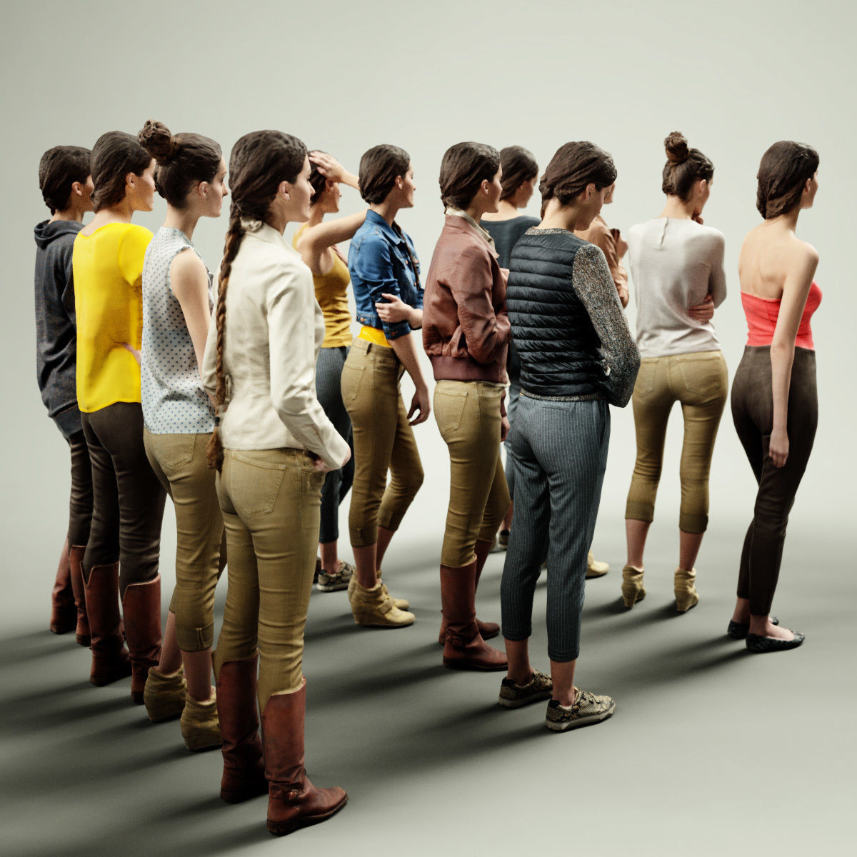 16 Fashion Girls Scan Vol 1 Low-poly 3D model_3