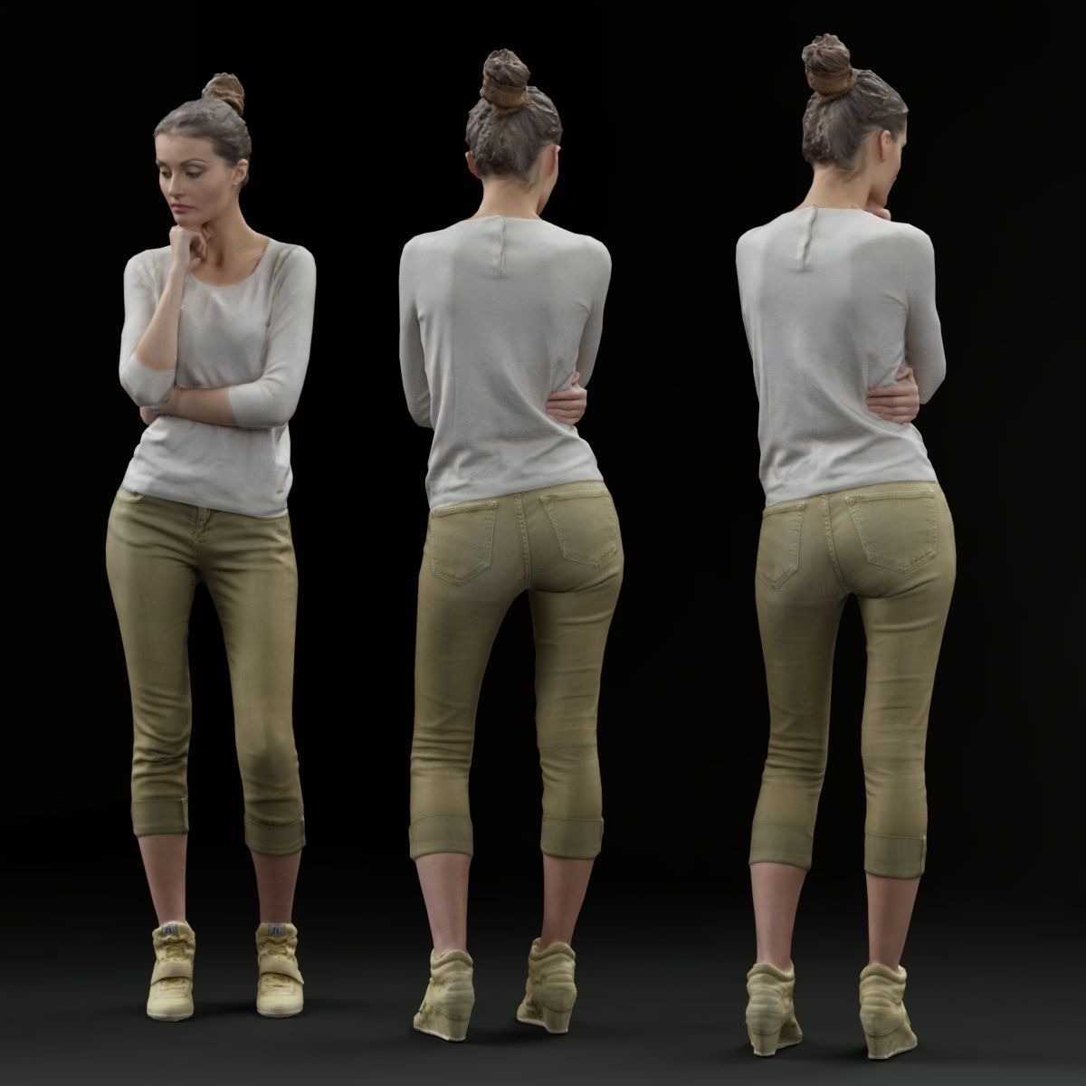 16 Fashion Girls Scan Vol 1 Low-poly 3D model_100