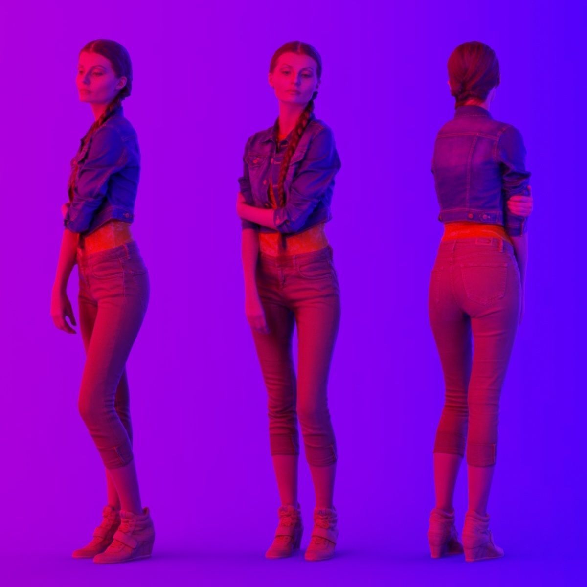 16 Fashion Girls Scan Vol 1 Low-poly 3D model_38