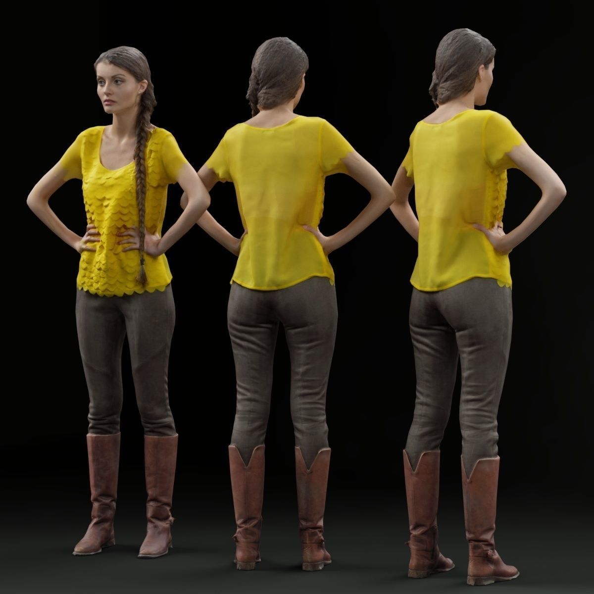 16 Fashion Girls Scan Vol 1 Low-poly 3D model_131