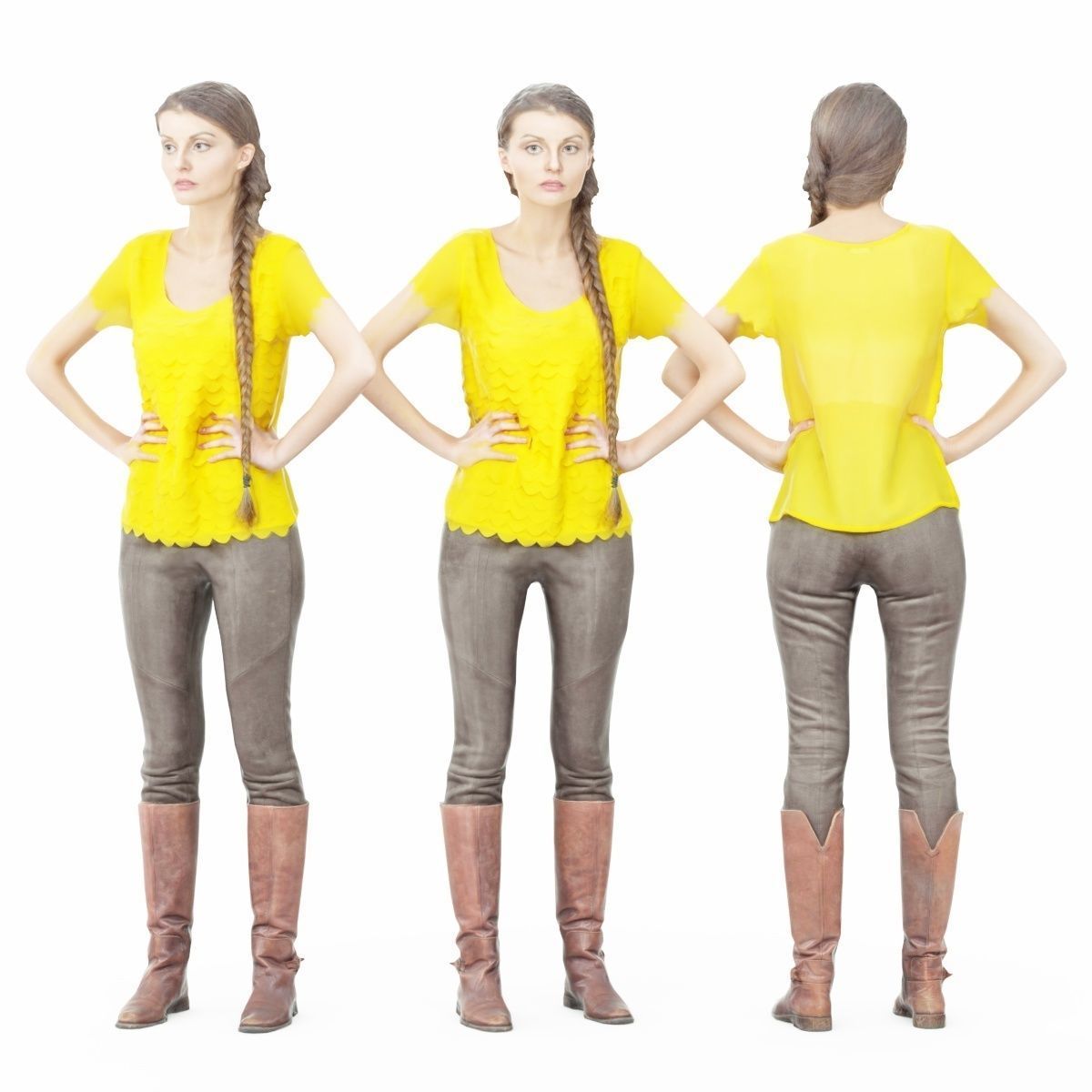 16 Fashion Girls Scan Vol 1 Low-poly 3D model_6
