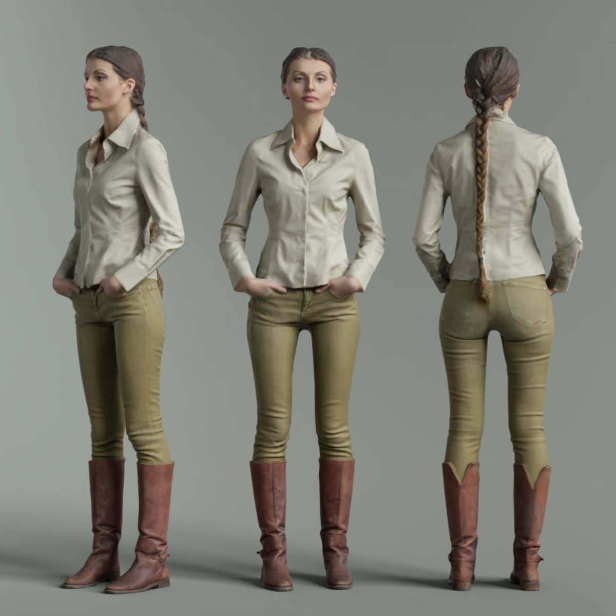 16 Fashion Girls Scan Vol 1 Low-poly 3D model_16