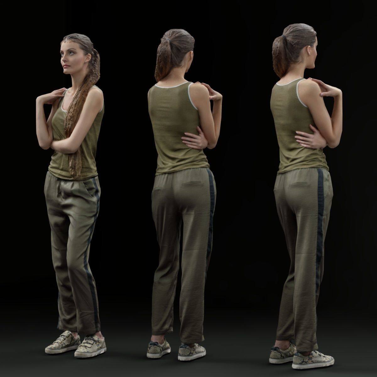 16 Fashion Girls Scan Vol 1 Low-poly 3D model_59