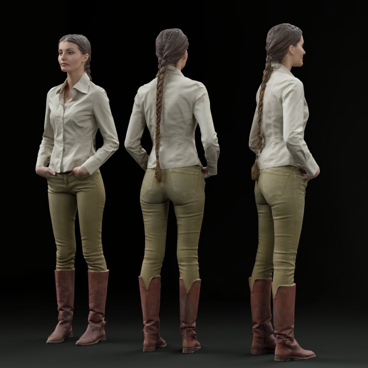 16 Fashion Girls Scan Vol 1 Low-poly 3D model_17
