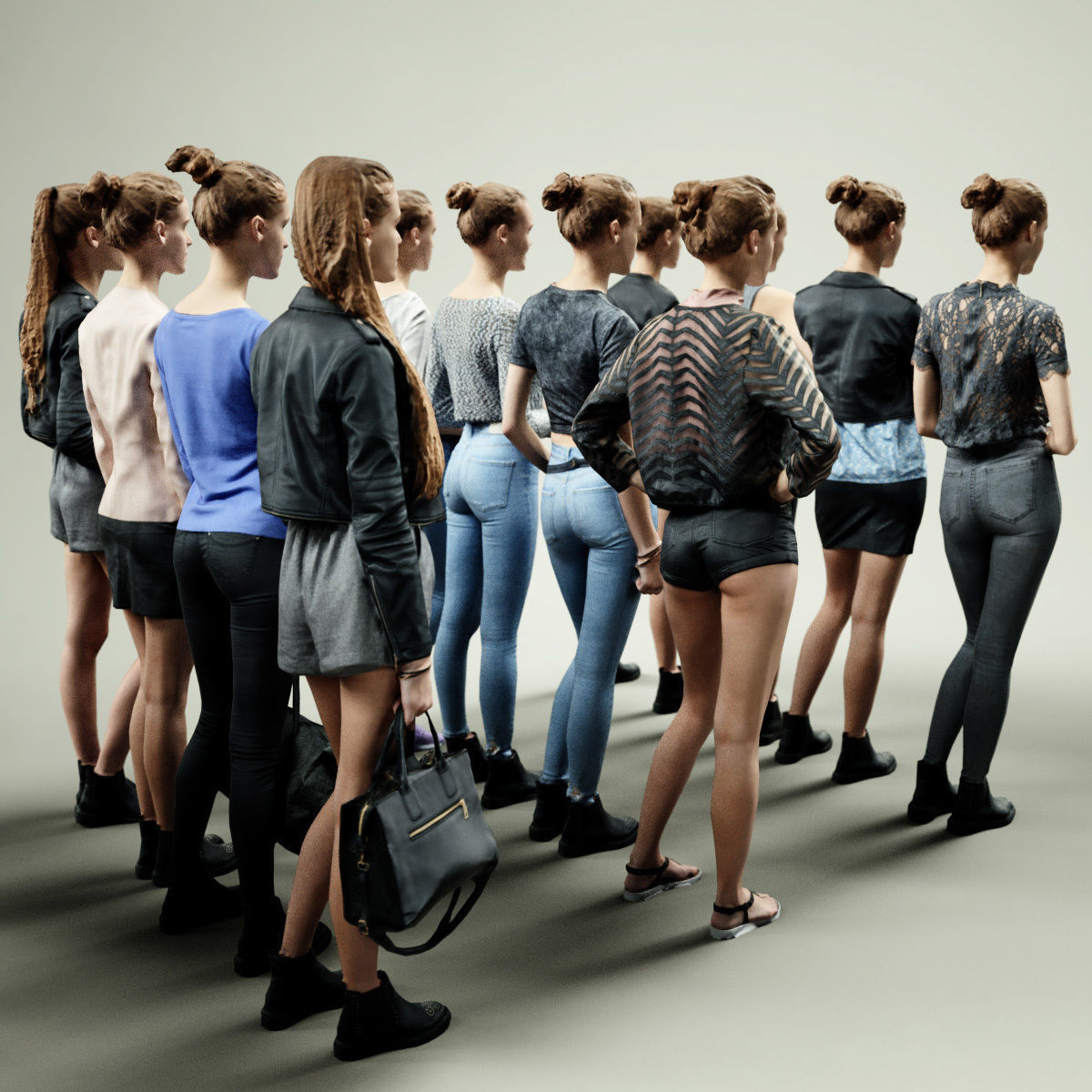 16 Fashion Girls Scan Vol 2 Low-poly 3D model_2