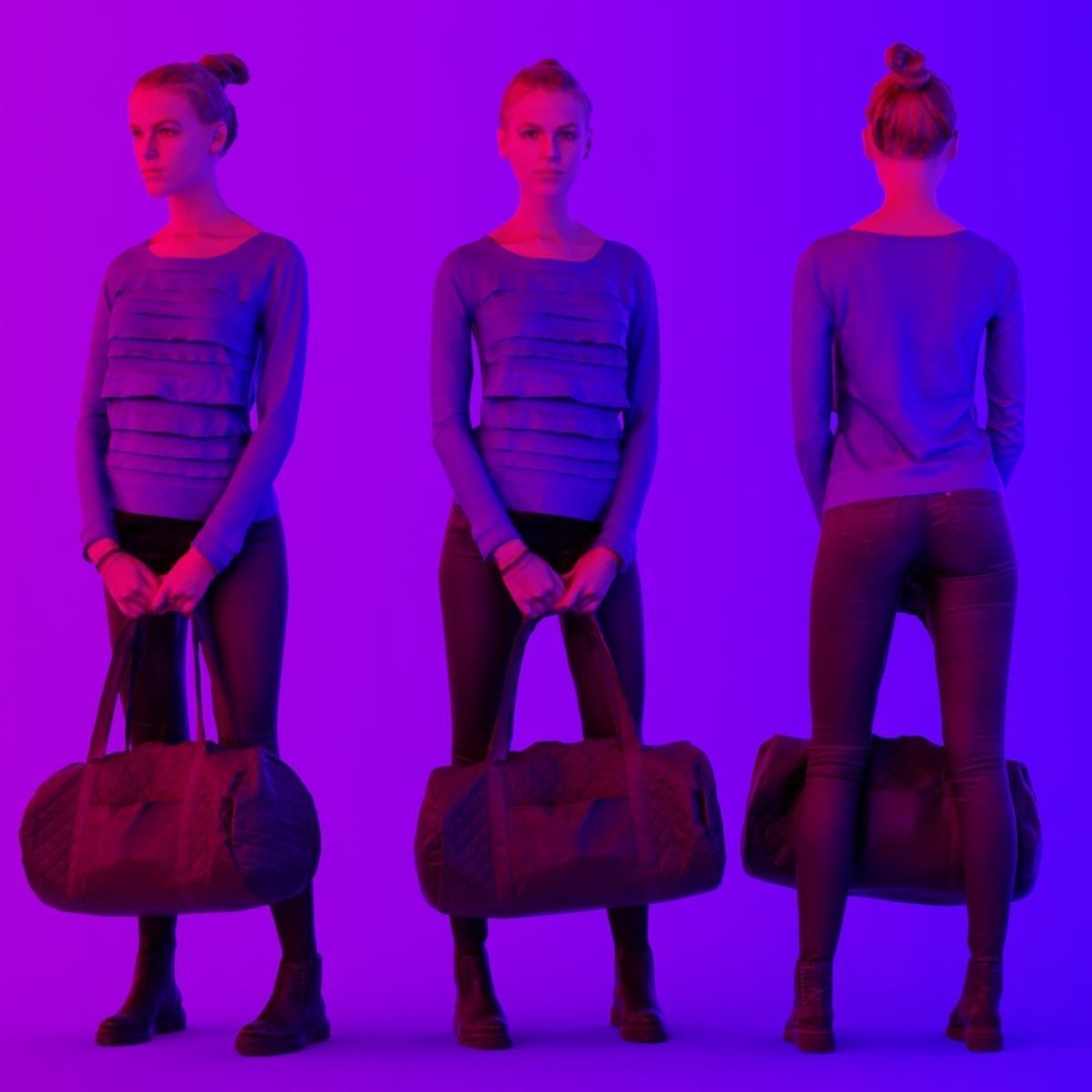 16 Fashion Girls Scan Vol 2 Low-poly 3D model_68