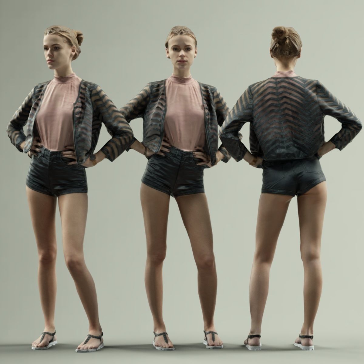 16 Fashion Girls Scan Vol 2 Low-poly 3D model_33