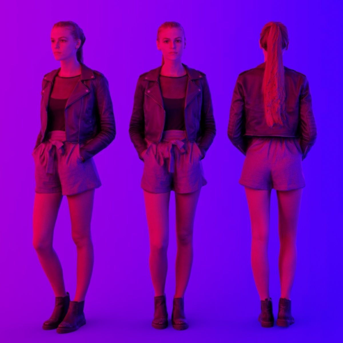 16 Fashion Girls Scan Vol 2 Low-poly 3D model_129