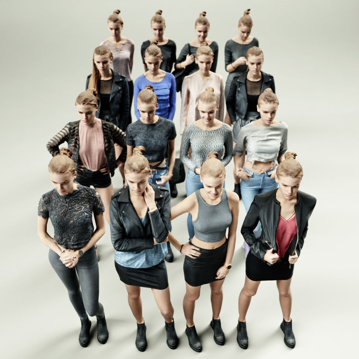 16 Fashion Girls Scan Vol 2 Low-poly 3D model_1