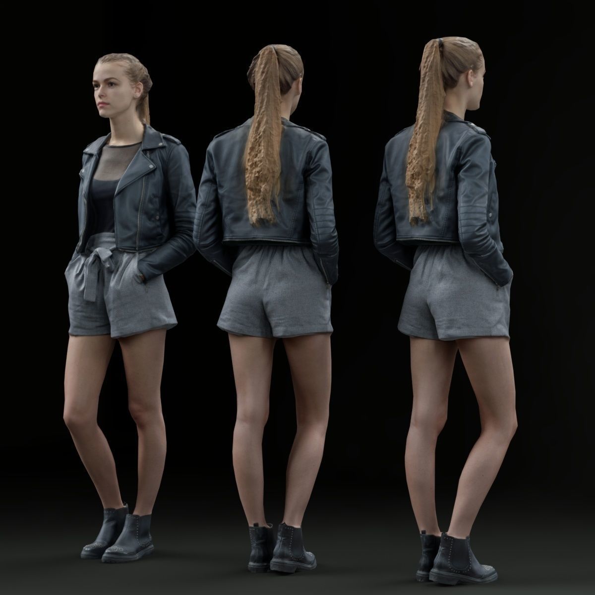 16 Fashion Girls Scan Vol 2 Low-poly 3D model_127