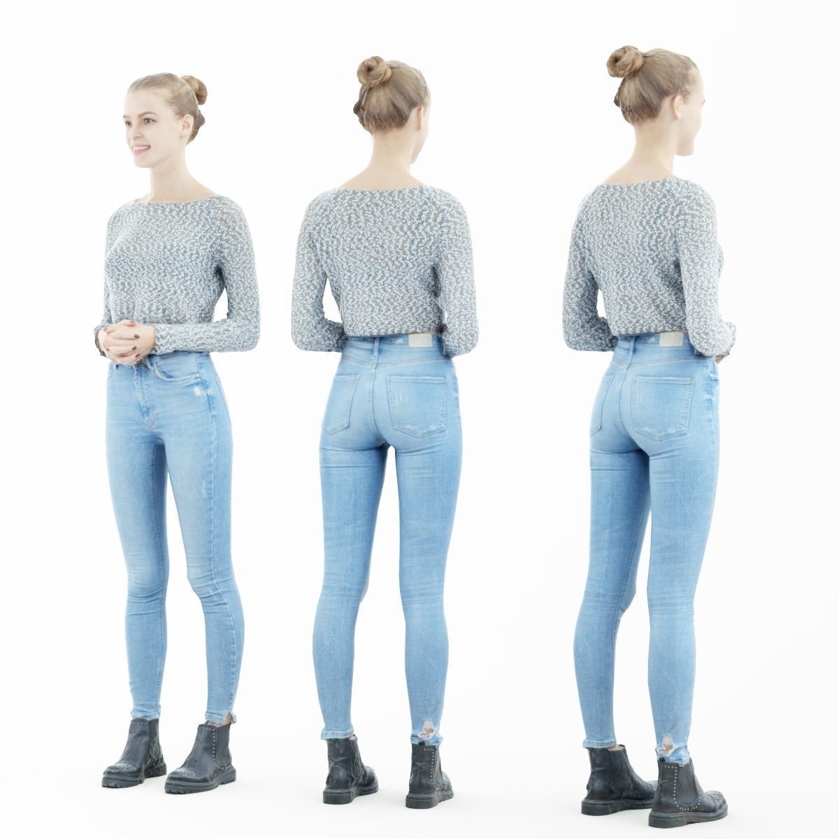 16 Fashion Girls Scan Vol 2 Low-poly 3D model_28