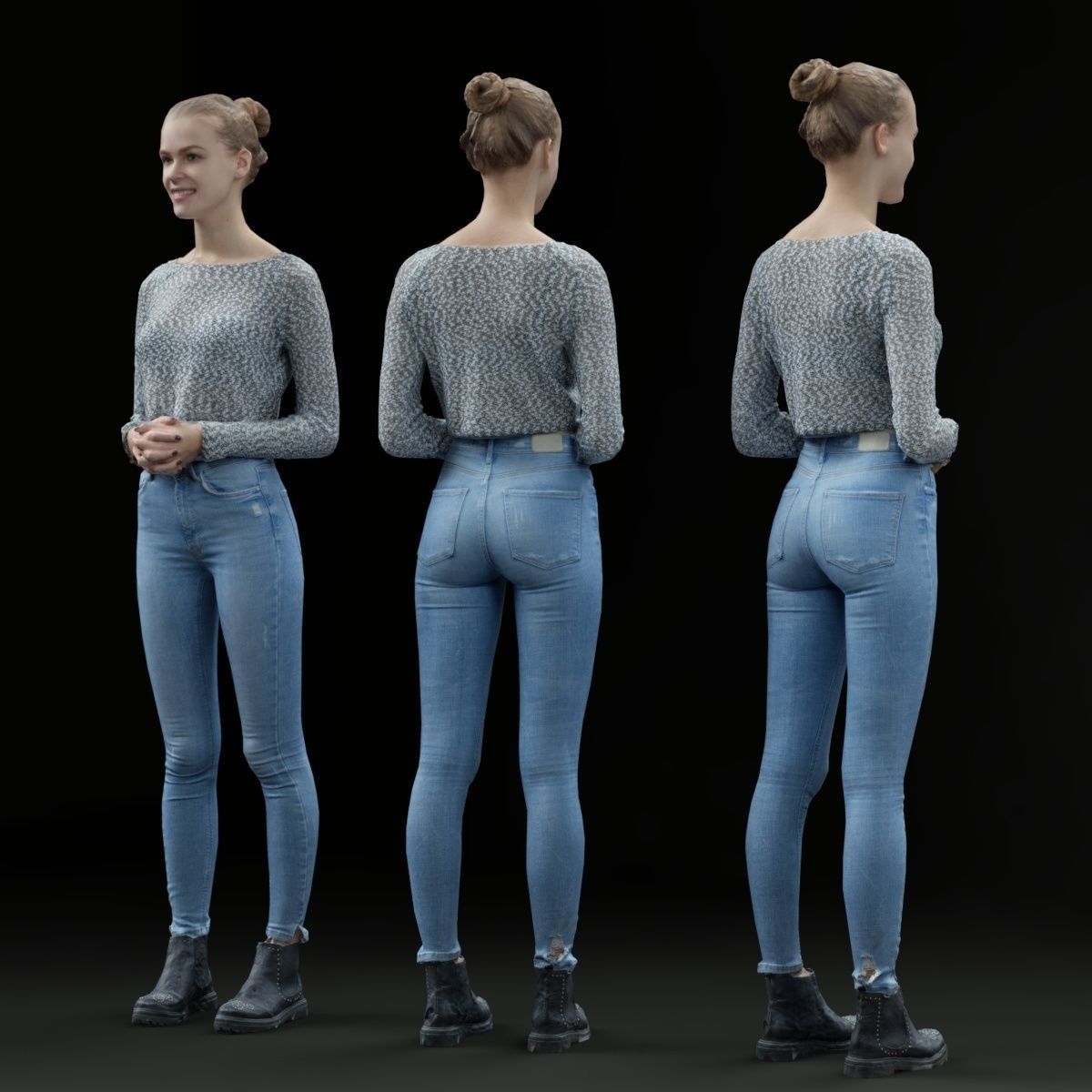 16 Fashion Girls Scan Vol 2 Low-poly 3D model_25