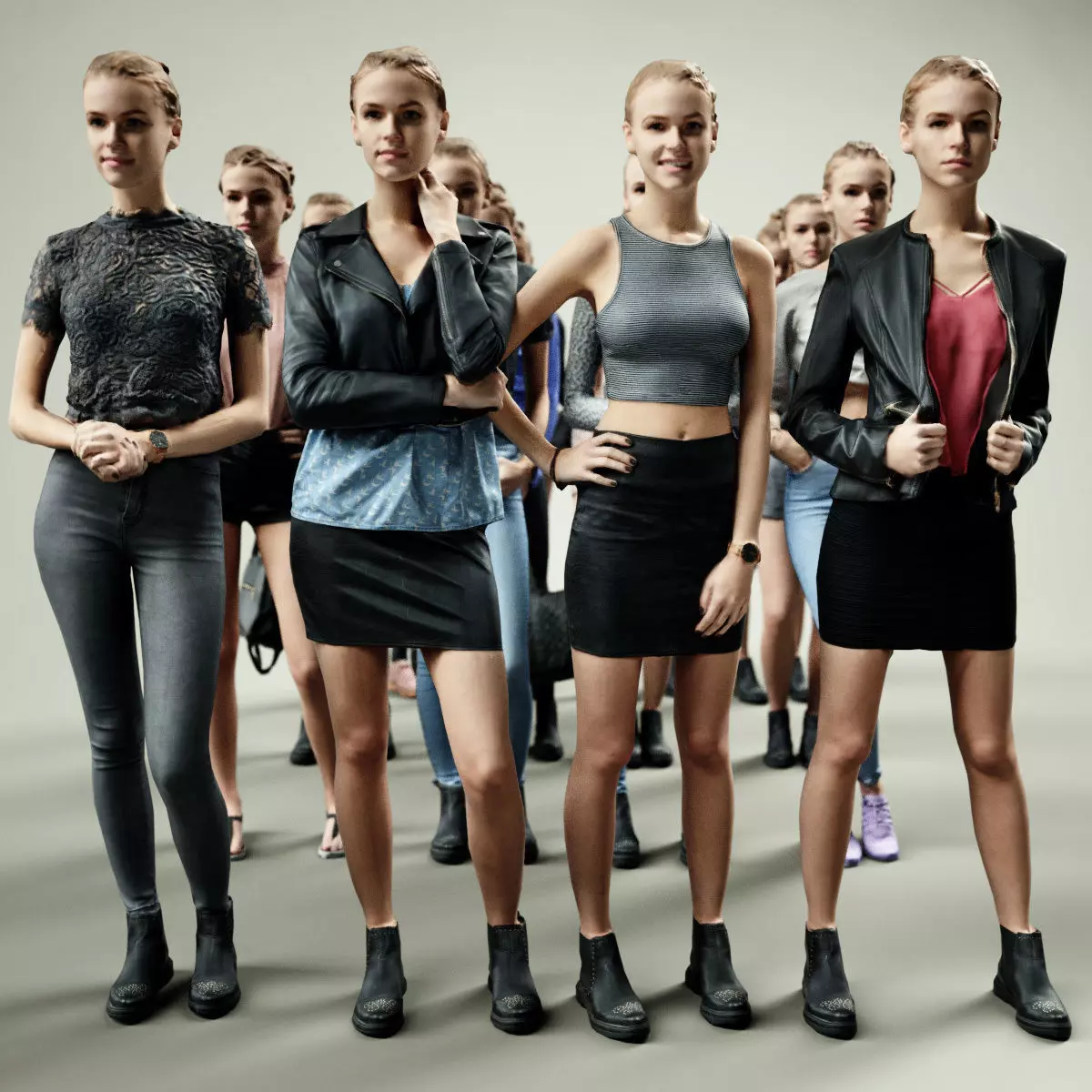 16 Fashion Girls Scan Vol 2 Low-poly 3D model_0