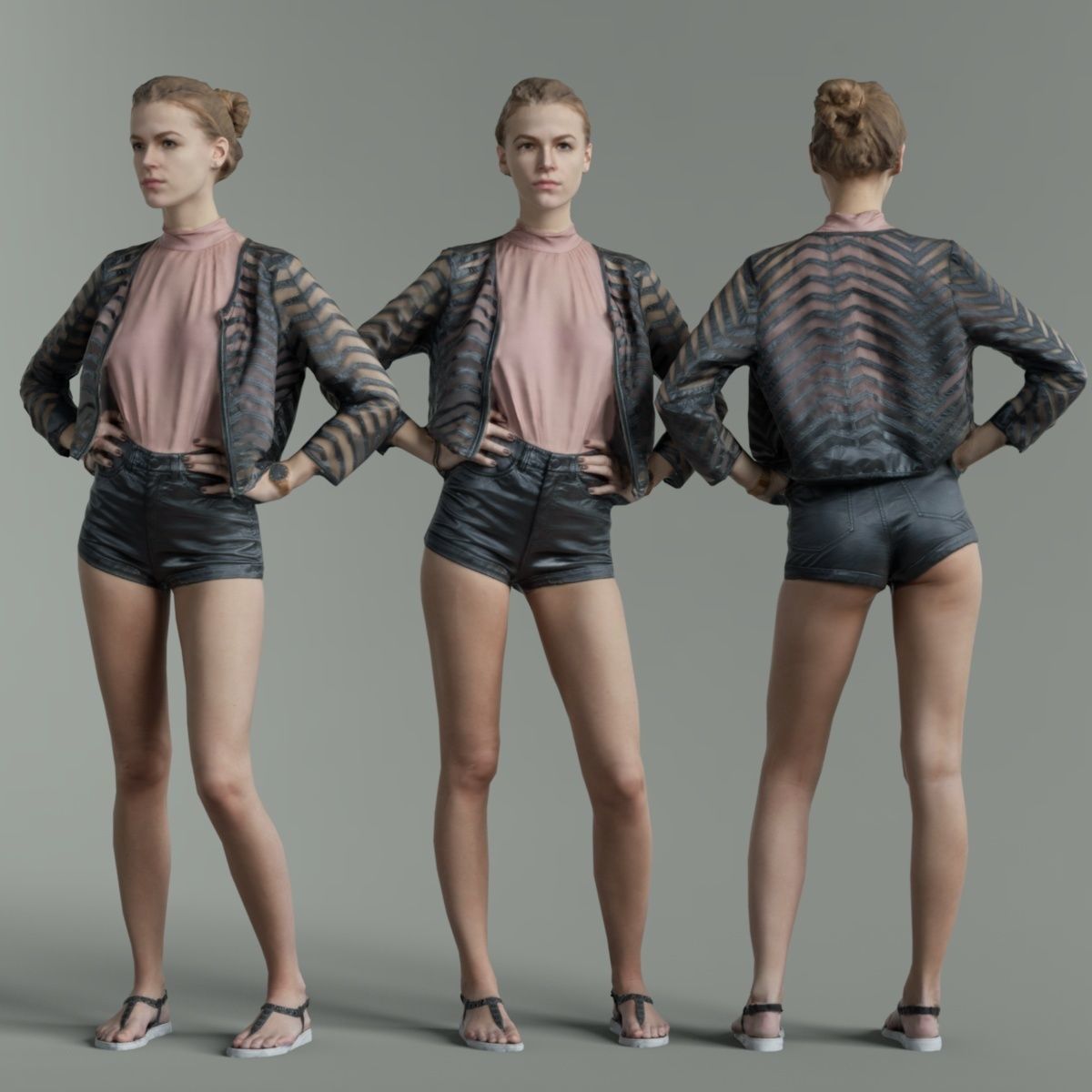 16 Fashion Girls Scan Vol 2 Low-poly 3D model_35