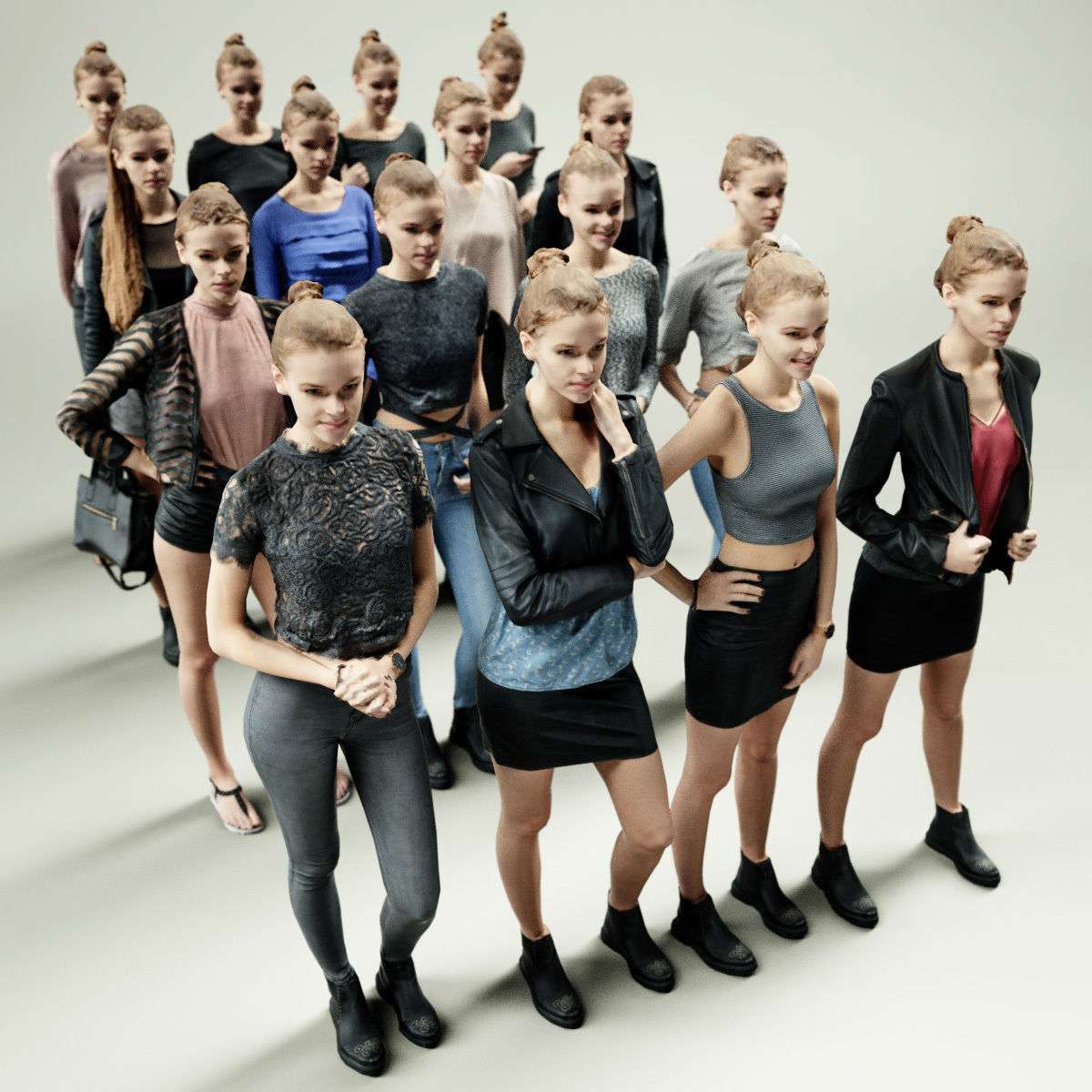 16 Fashion Girls Scan Vol 2 Low-poly 3D model_3