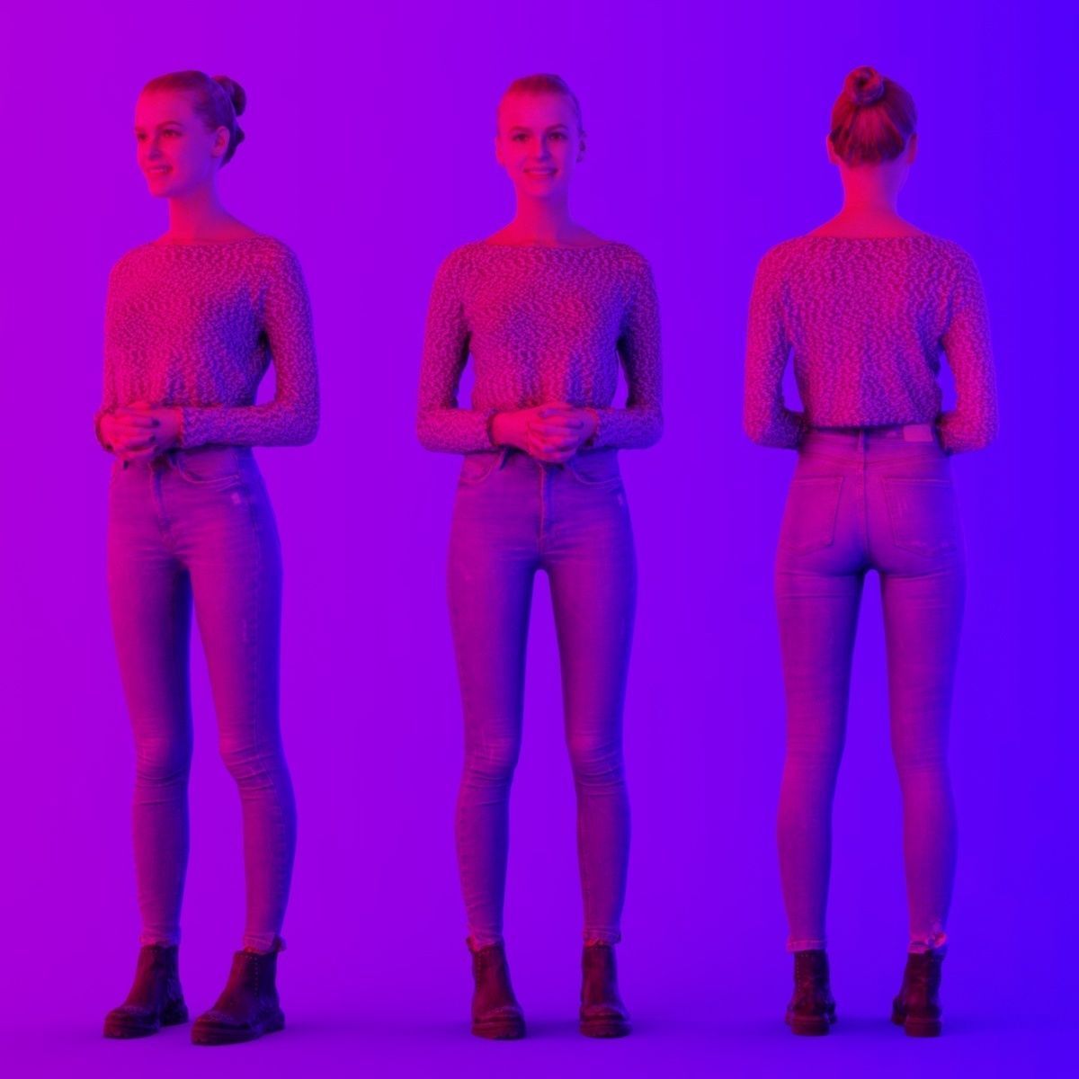 16 Fashion Girls Scan Vol 2 Low-poly 3D model_20