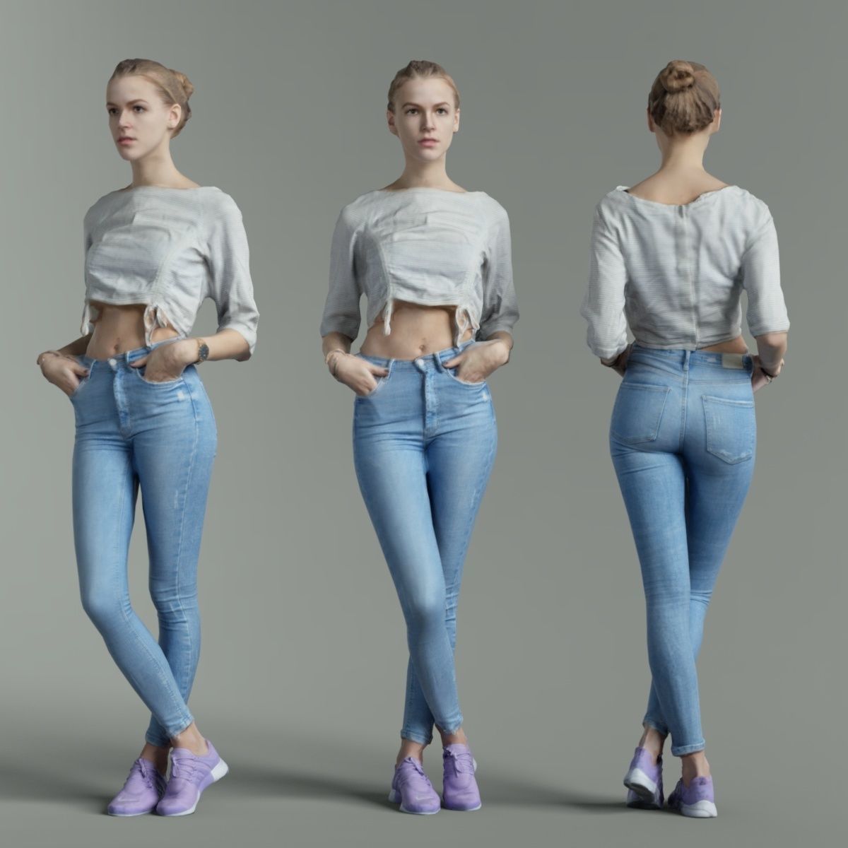 16 Fashion Girls Scan Vol 2 Low-poly 3D model_27