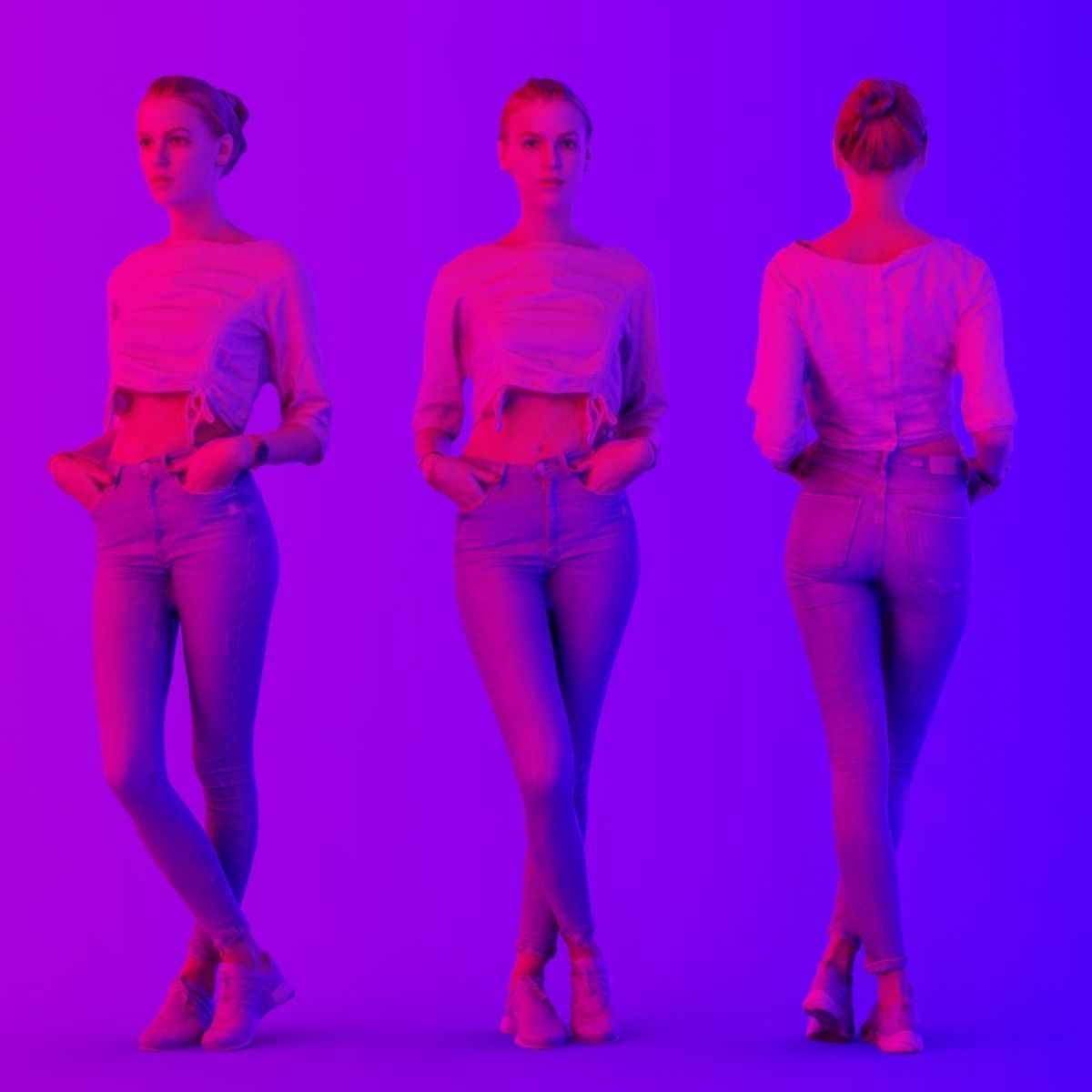 16 Fashion Girls Scan Vol 2 Low-poly 3D model_26