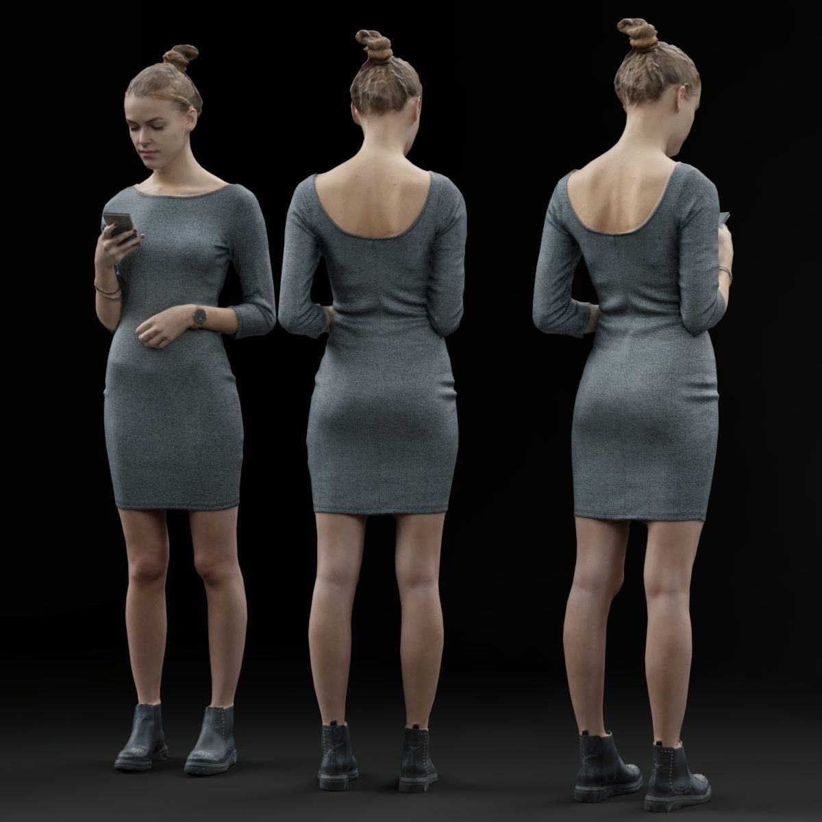 16 Fashion Girls Scan Vol 2 Low-poly 3D model_57