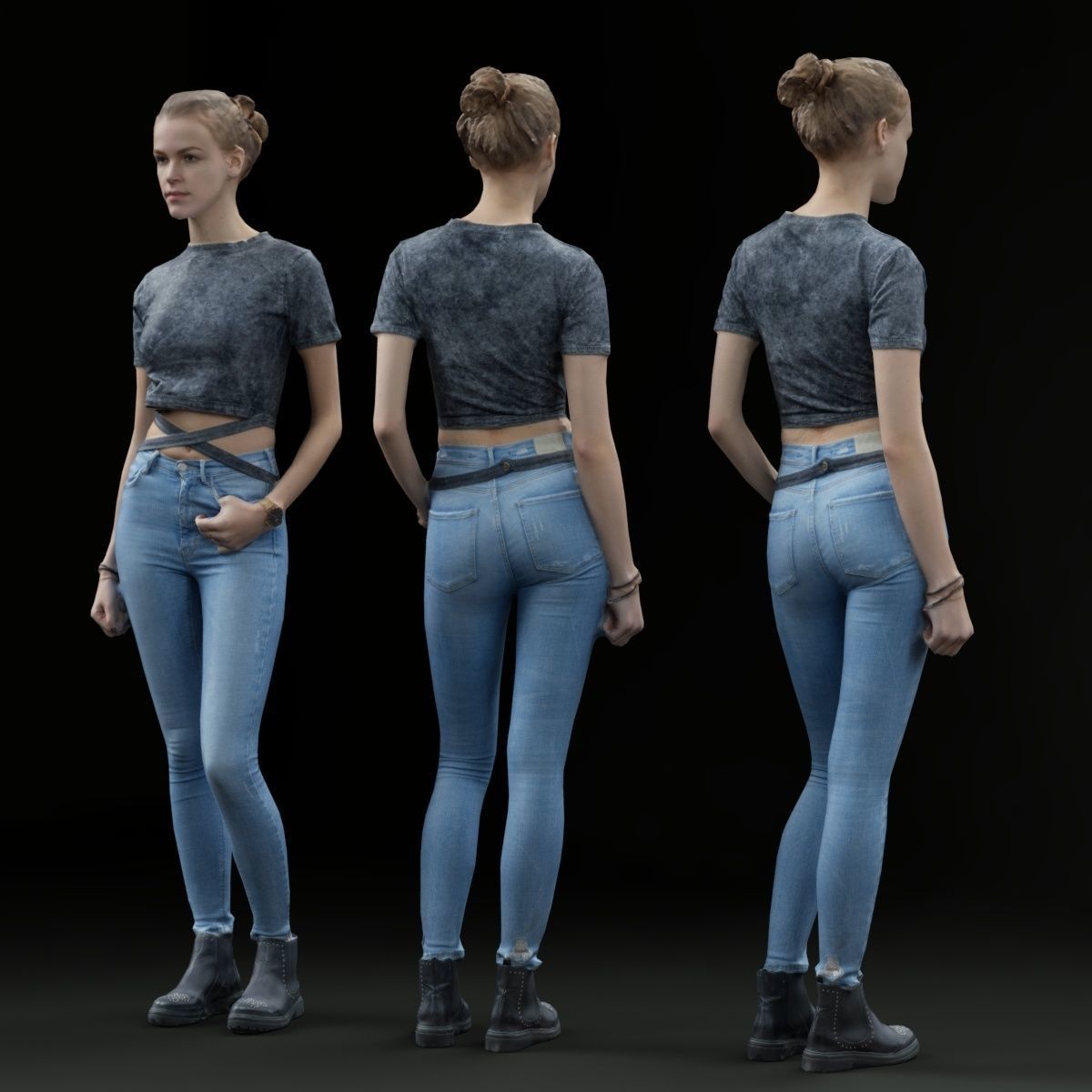 16 Fashion Girls Scan Vol 2 Low-poly 3D model_18