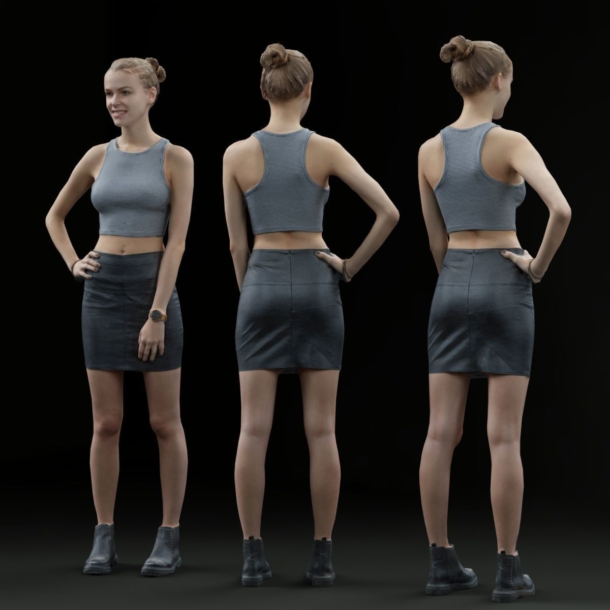 16 Fashion Girls Scan Vol 2 Low-poly 3D model_88