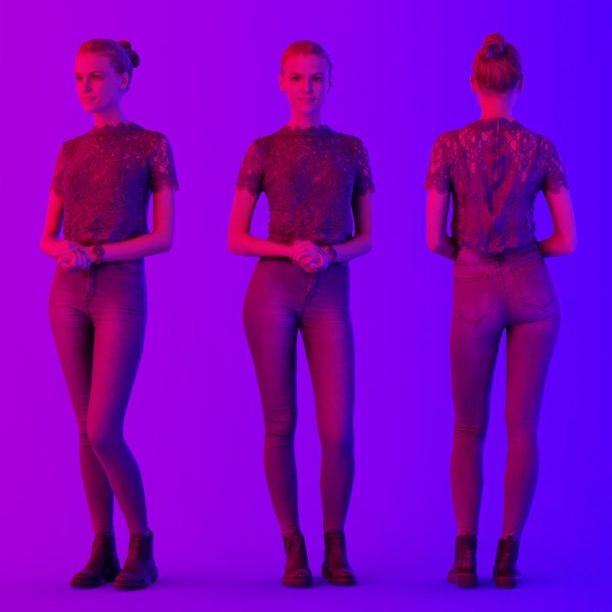 16 Fashion Girls Scan Vol 2 Low-poly 3D model_93