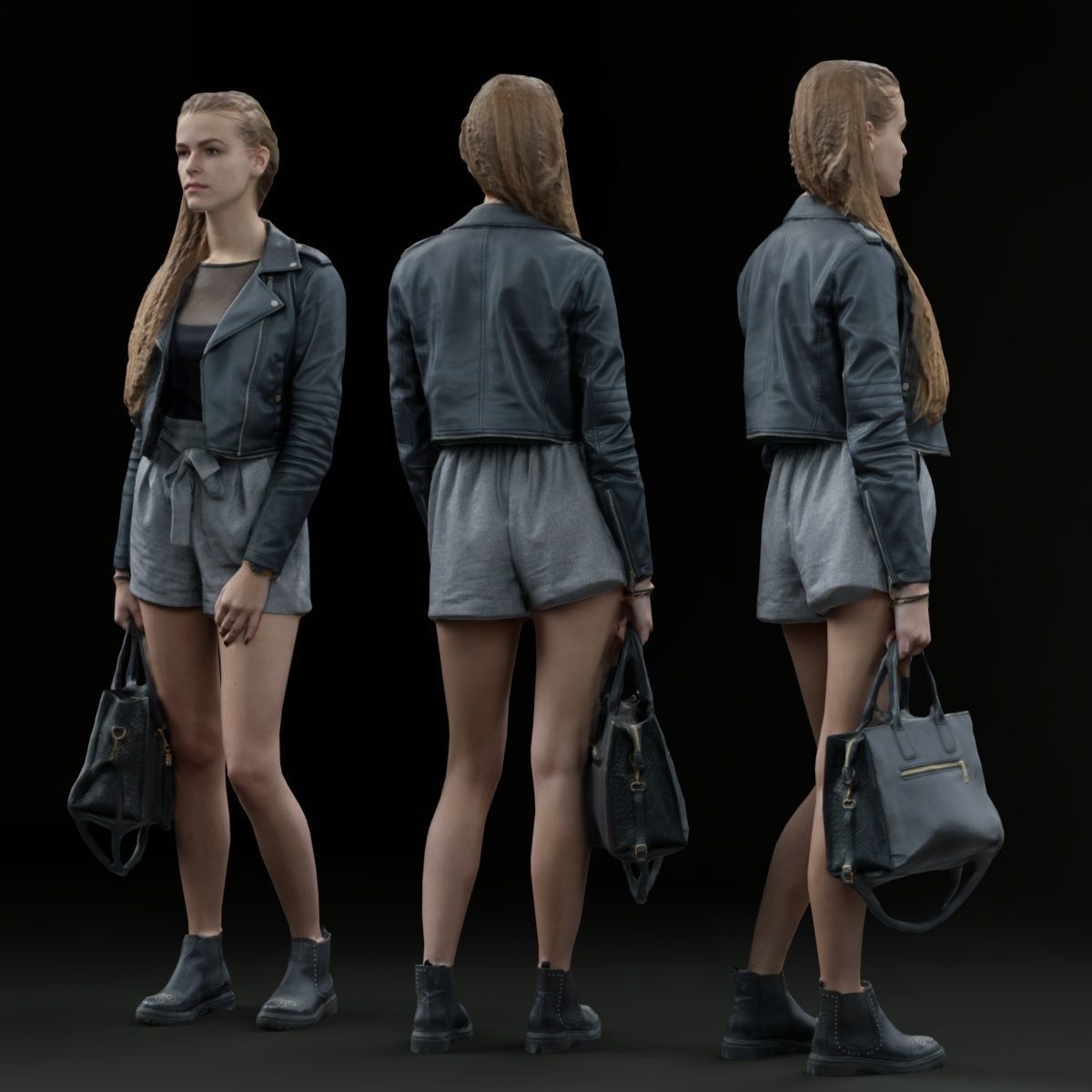 16 Fashion Girls Scan Vol 2 Low-poly 3D model_8