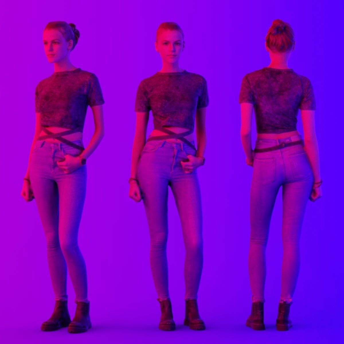 16 Fashion Girls Scan Vol 2 Low-poly 3D model_13