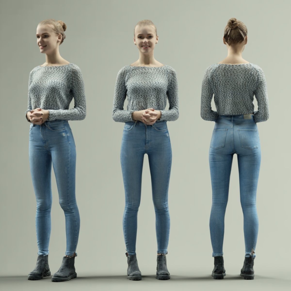 16 Fashion Girls Scan Vol 2 Low-poly 3D model_16