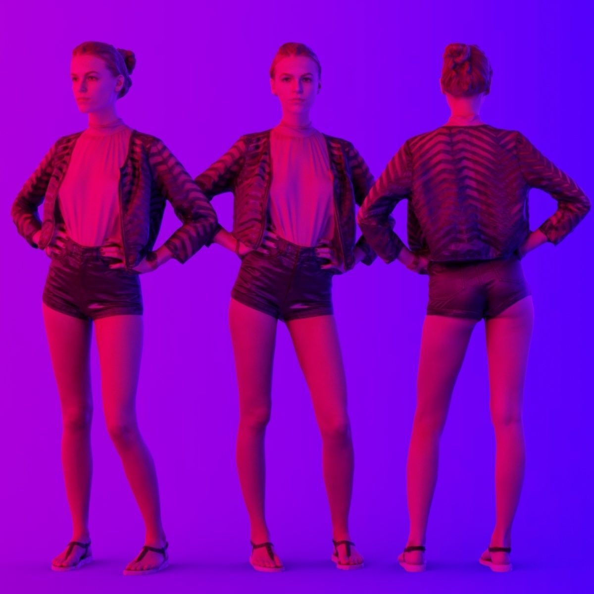 16 Fashion Girls Scan Vol 2 Low-poly 3D model_31