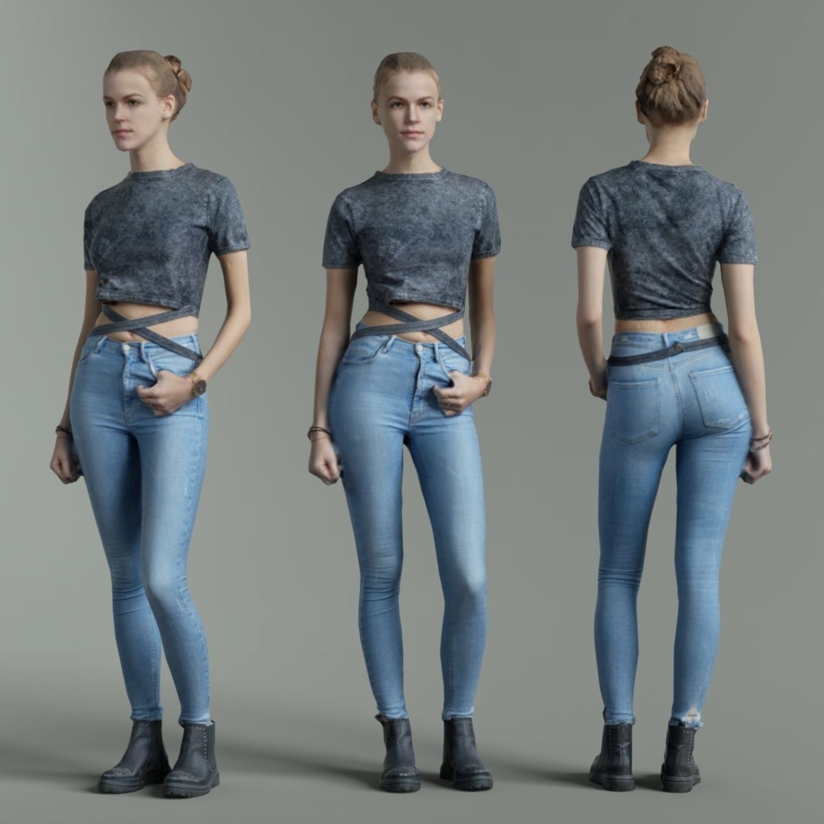 16 Fashion Girls Scan Vol 2 Low-poly 3D model_14