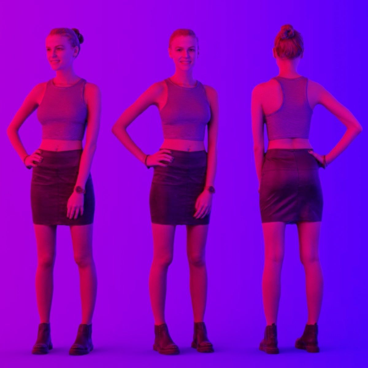 16 Fashion Girls Scan Vol 2 Low-poly 3D model_83