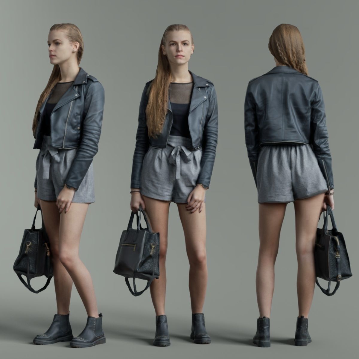 16 Fashion Girls Scan Vol 2 Low-poly 3D model_7