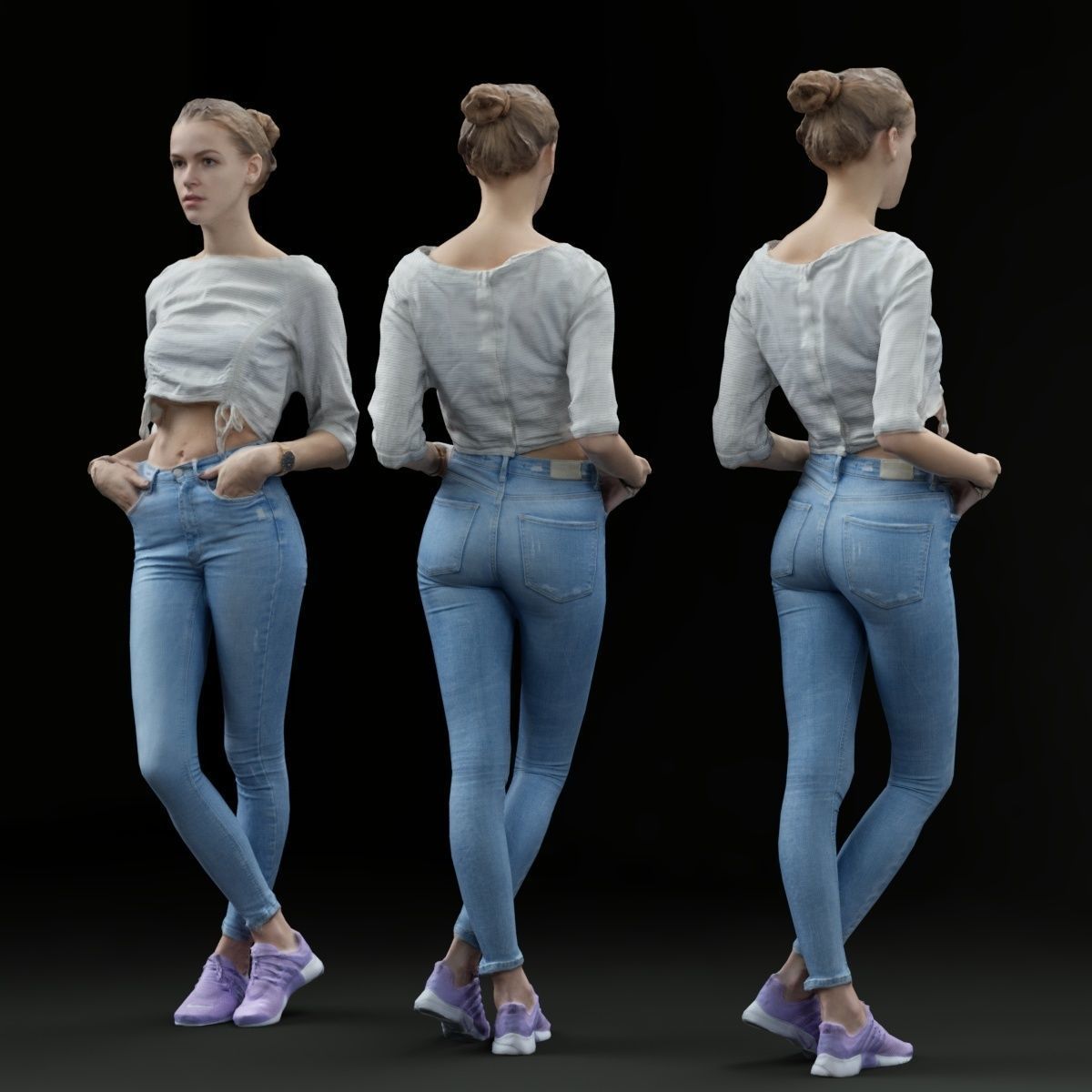 16 Fashion Girls Scan Vol 2 Low-poly 3D model_29