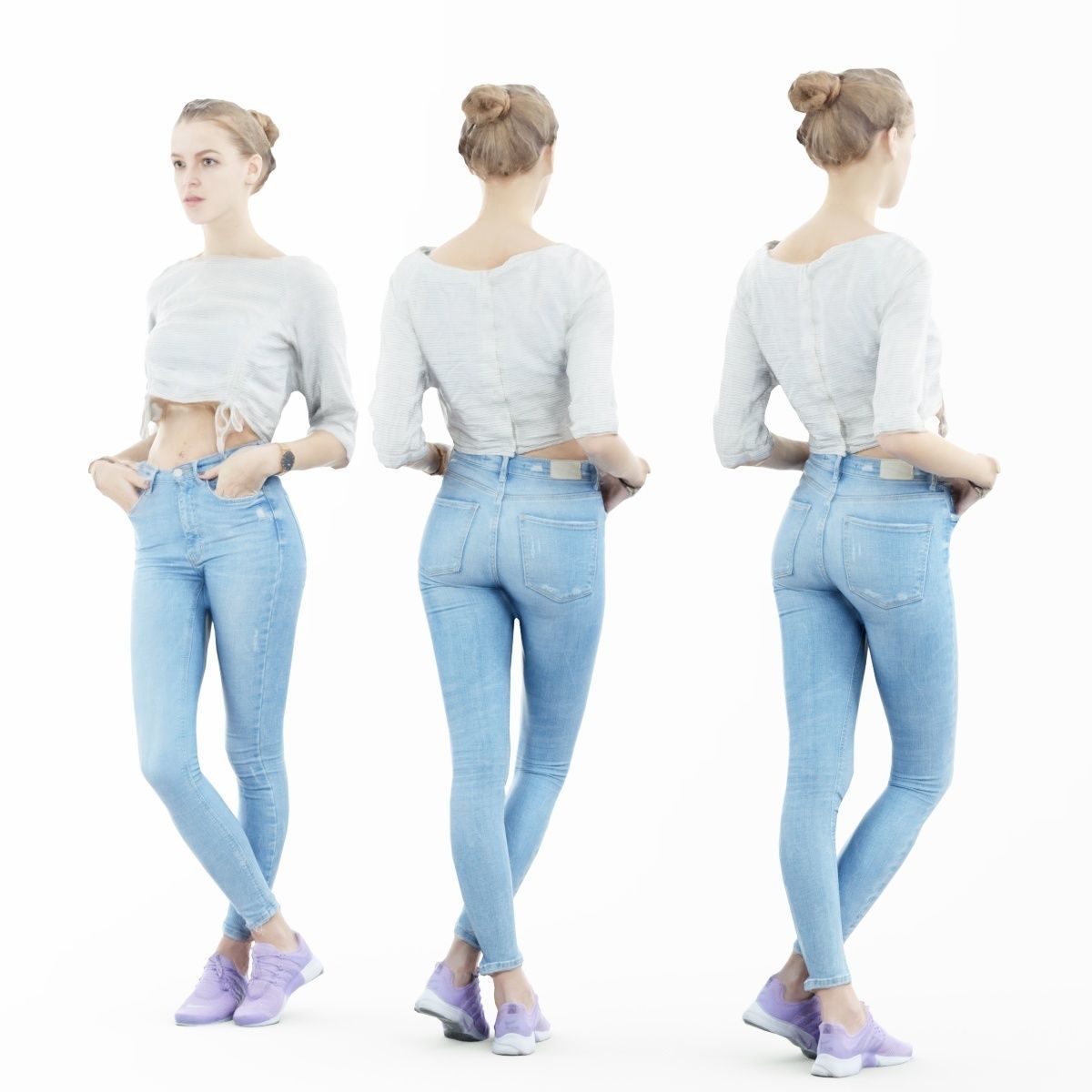 16 Fashion Girls Scan Vol 2 Low-poly 3D model_30