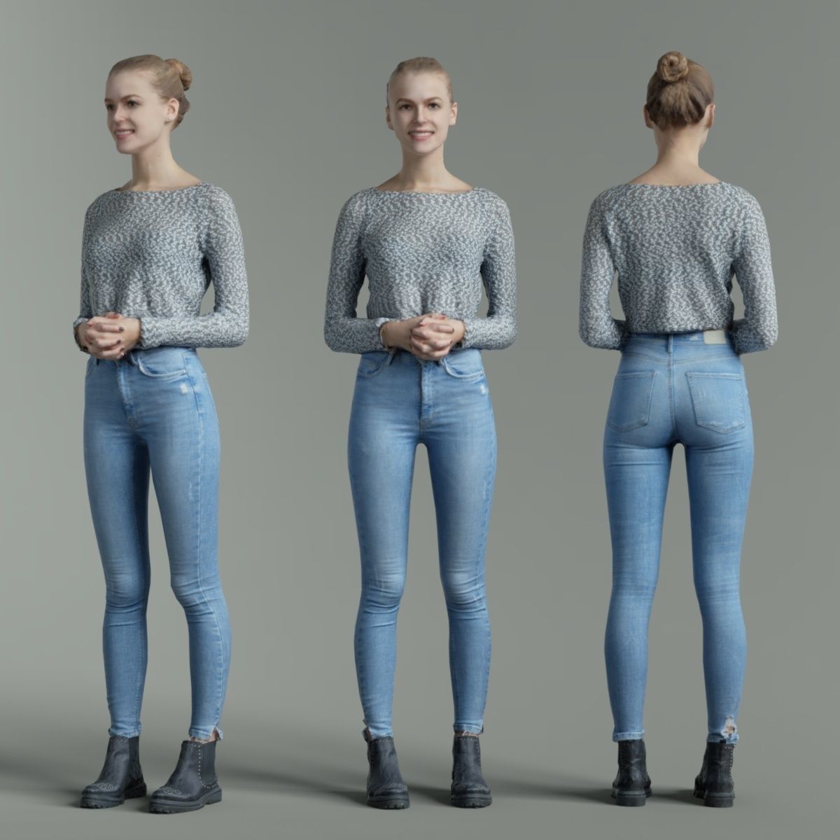 16 Fashion Girls Scan Vol 2 Low-poly 3D model_21