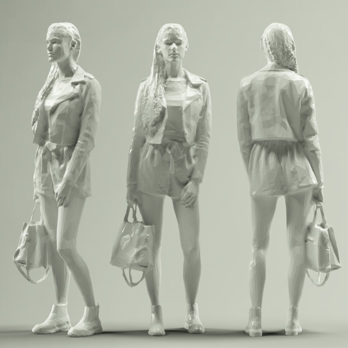 16 Fashion Girls Scan Vol 2 Low-poly 3D model_12
