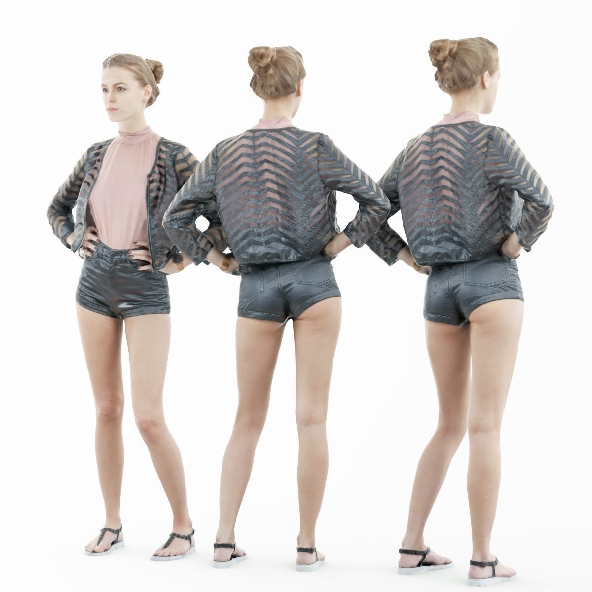 16 Fashion Girls Scan Vol 2 Low-poly 3D model_36