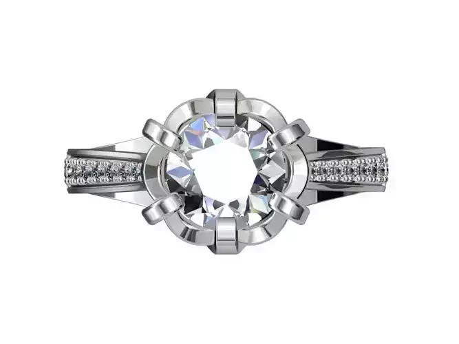 JEWELRY ENGAGEMENT RING STL FILE FOR DOWNLOAD AND PRINT- CC4