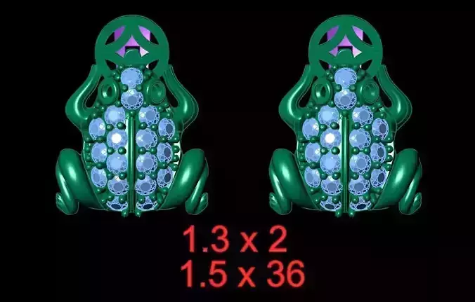 EARRING two frogs with eyes