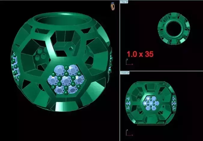 CHARM ball with diamonds in it 3D print model