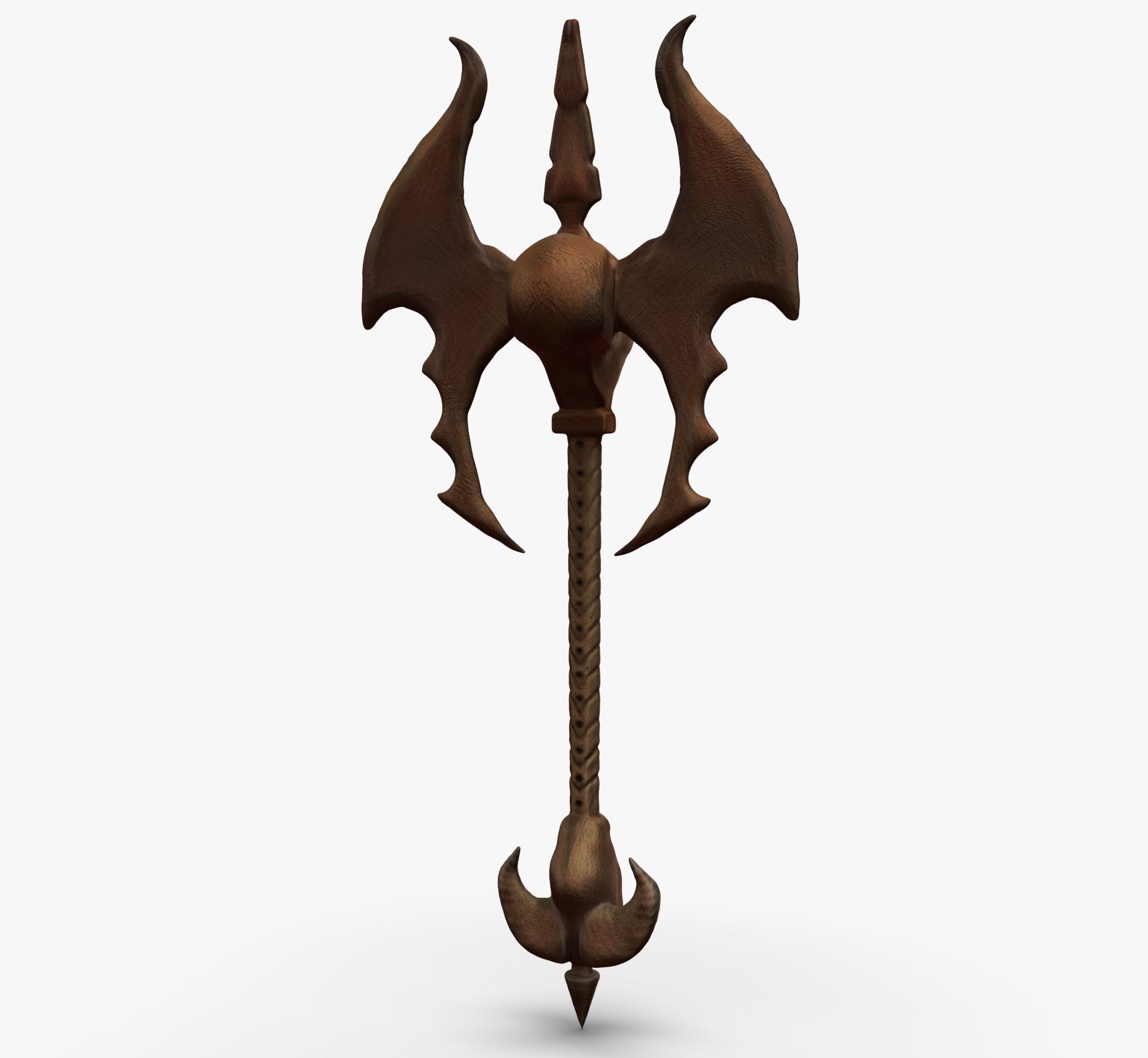 Medieval Skull Axe 3D model_1