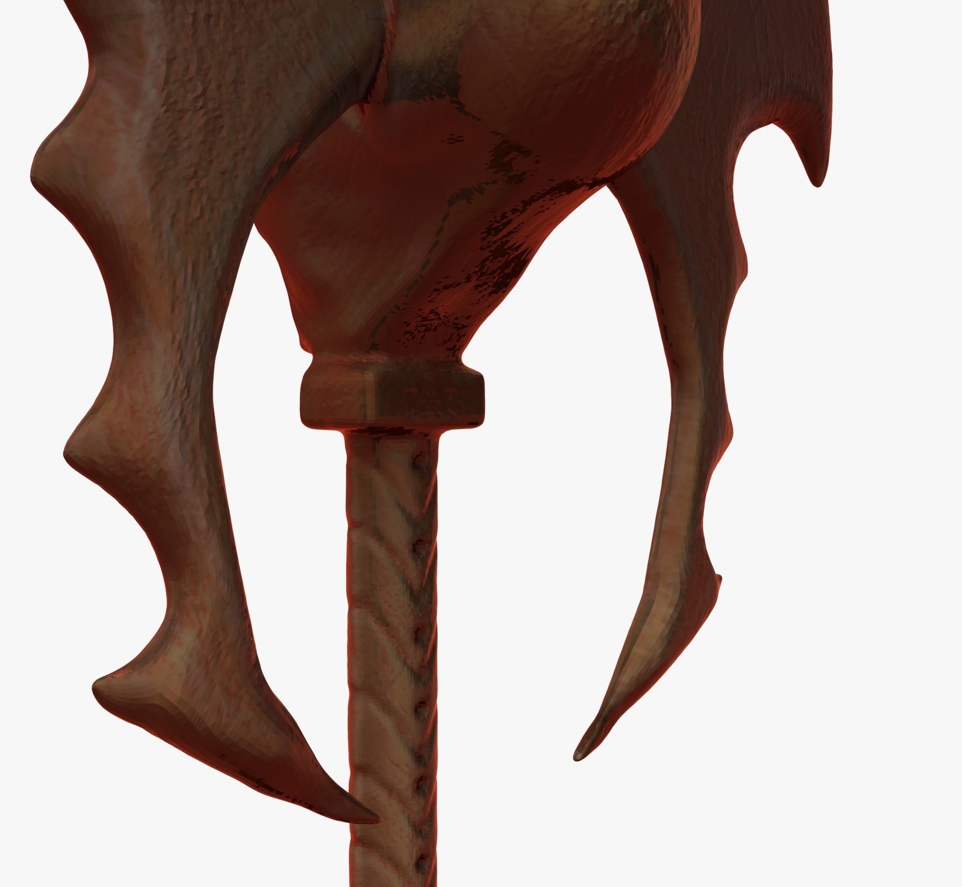 Medieval Skull Axe 3D model_7