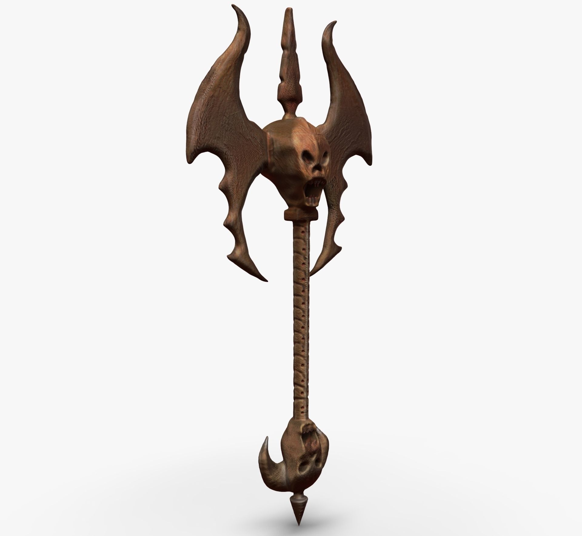Medieval Skull Axe 3D model_13