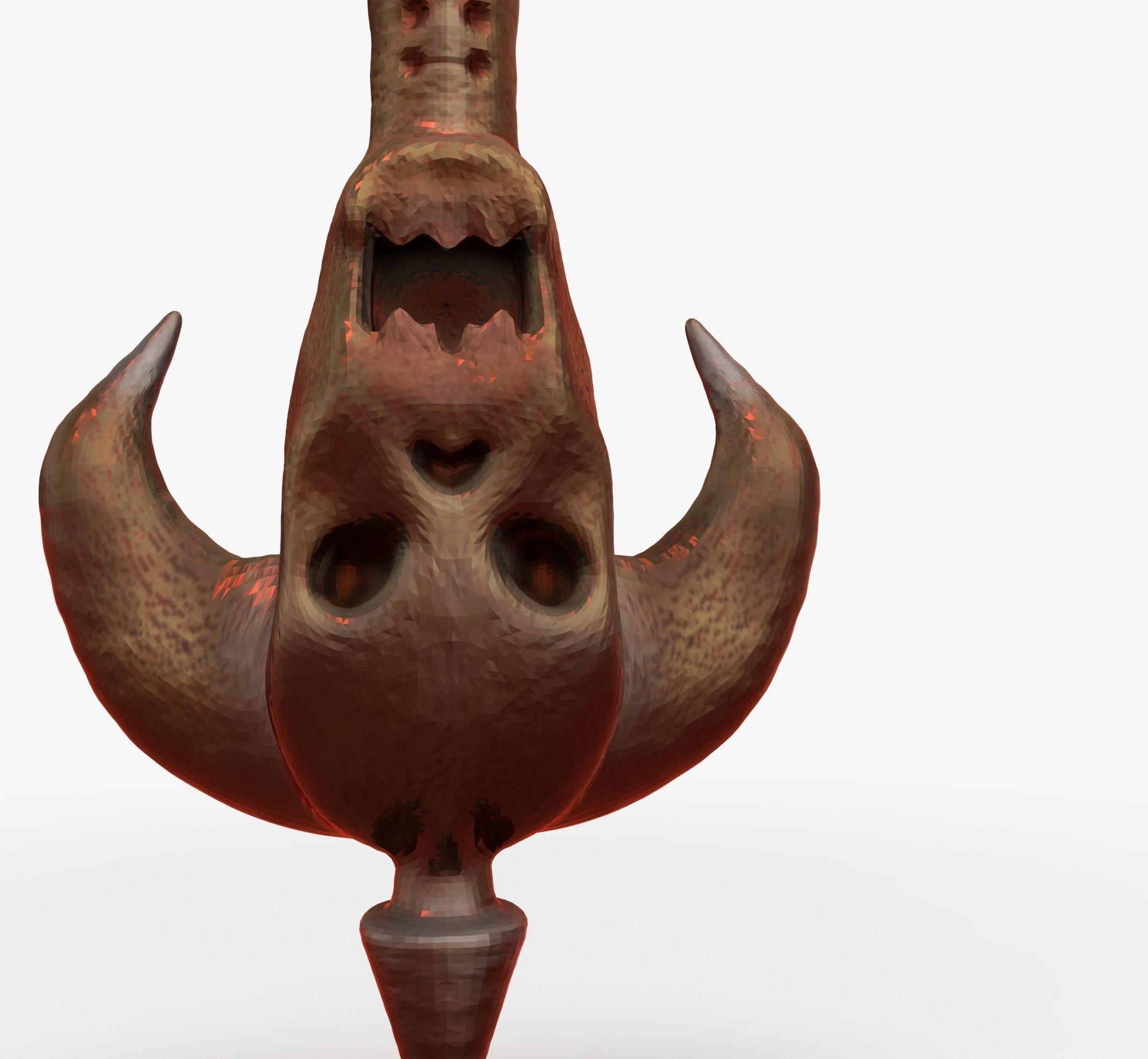 Medieval Skull Axe 3D model_6